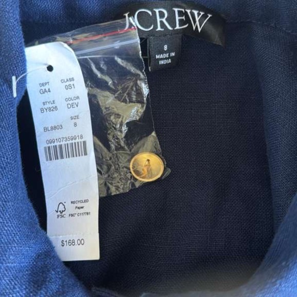 NEW JCREW dress blue size 8 NWT - Picture 3 of 3